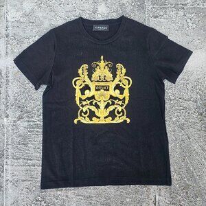 Versace Kids Boys Tee Black Cotton Crew Neck T Shirt Made in Italy Size 8A 128cm
